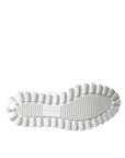 Dolce & Gabbana White Vulcano Trekking Men Ankle Boots Shoes
