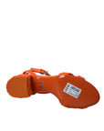 Dolce & Gabbana Orange Sequin Ankle Strap Sandals Shoes