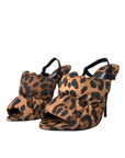 Dolce & Gabbana Brown Leopard Slingback Heels Sandals Shoes