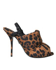 Dolce & Gabbana Brown Leopard Slingback Heels Sandals Shoes