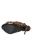 Dolce & Gabbana Brown Leopard Slingback Heels Sandals Shoes