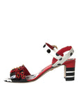 Dolce & Gabbana Multicolor Floral Crystal Leather Sandals Shoes