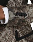 Dolce & Gabbana Brown Floral Jacquard Formal 3 Piece Suit