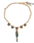 Dolce & Gabbana Elegant Gold Crystal Statement Necklace