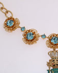 Dolce & Gabbana Elegant Gold Crystal Statement Necklace
