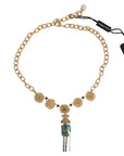 Dolce & Gabbana Elegant Gold Crystal Statement Necklace