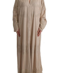 Dolce & Gabbana Elegant Beige Cape Kaftan Dress