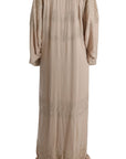 Dolce & Gabbana Elegant Beige Cape Kaftan Dress