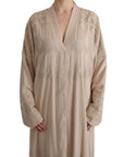 Dolce & Gabbana Elegant Beige Cape Kaftan Dress