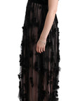 Dolce & Gabbana Elegant Floral Applique Full Length Dress