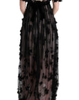 Dolce & Gabbana Elegant Floral Applique Full Length Dress
