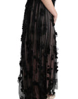 Dolce & Gabbana Elegant Floral Applique Full Length Dress