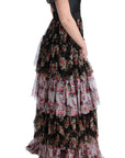 Dolce & Gabbana Elegant Floral Shift Dress in Multicolor Silk Blend