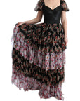 Dolce & Gabbana Elegant Floral Shift Dress in Multicolor Silk Blend