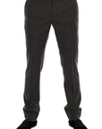 Dolce & Gabbana Elegant Gray Striped Wool Formal Trousers