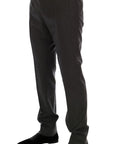 Dolce & Gabbana Elegant Gray Striped Wool Formal Trousers