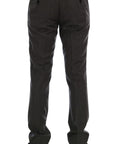 Dolce & Gabbana Elegant Gray Striped Wool Formal Trousers