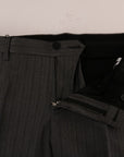 Dolce & Gabbana Elegant Gray Striped Wool Formal Trousers