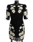 Dolce & Gabbana Black Floral Lace Chamomile Embroidered Dress
