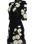 Dolce & Gabbana Black Floral Lace Chamomile Embroidered Dress