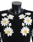 Dolce & Gabbana Black Floral Lace Chamomile Embroidered Dress