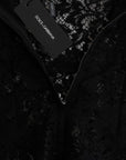 Dolce & Gabbana Black Floral Lace Chamomile Embroidered Dress