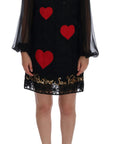 Dolce & Gabbana Black Lace Sequined Shift Dress