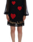 Dolce & Gabbana Black Lace Sequined Shift Dress