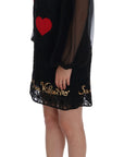 Dolce & Gabbana Black Lace Sequined Shift Dress