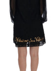 Dolce & Gabbana Black Lace Sequined Shift Dress