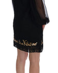 Dolce & Gabbana Black Lace Sequined Shift Dress
