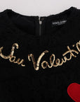 Dolce & Gabbana Black Lace Sequined Shift Dress