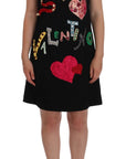Dolce & Gabbana Black Crystal-Embellished Stretch Mini Dress