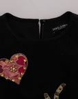 Dolce & Gabbana Black Crystal-Embellished Stretch Mini Dress