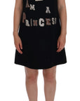Dolce & Gabbana Black Wool Crystal Princess Dress