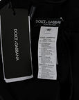 Dolce & Gabbana Elegant Black A-Line Sleeveless Dress with Gold Details