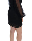 Dolce & Gabbana Elegant Black Lace Heart Applique Shift Dress