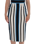 Dolce & Gabbana Chic Striped Silk Sheath Dress