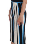 Dolce & Gabbana Chic Striped Silk Sheath Dress
