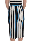Dolce & Gabbana Chic Striped Silk Sheath Dress