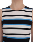 Dolce & Gabbana Chic Striped Silk Sheath Dress