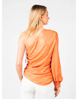 PINKO Chic Orange Laminated Blouse