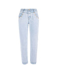 Yes Zee Light Blue Cotton Women High-Waisted Jeans