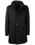 Made in Italy Elegant Virgin Wool Coat with Storm Protection
