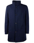 Made in Italy Elegant Blue Virgin Wool Storm System Coat