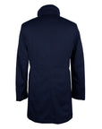 Made in Italy Elegant Blue Virgin Wool Storm System Coat