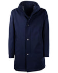 Made in Italy Elegant Blue Virgin Wool Storm System Coat