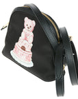 Moschino Couture Chic Teddy Bear Print Clutch with Calfskin Strap