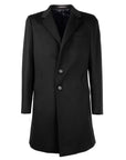 Made in Italy Elegant Black Virgin Wool Men's Coat