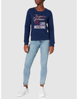 Love Moschino Blue Cotton Women Sweater